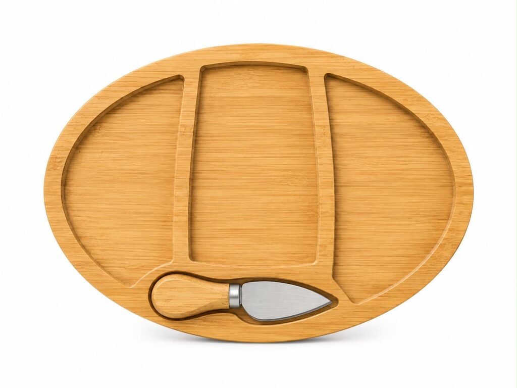 Oval Bamboo Serving Board with Serving Knife