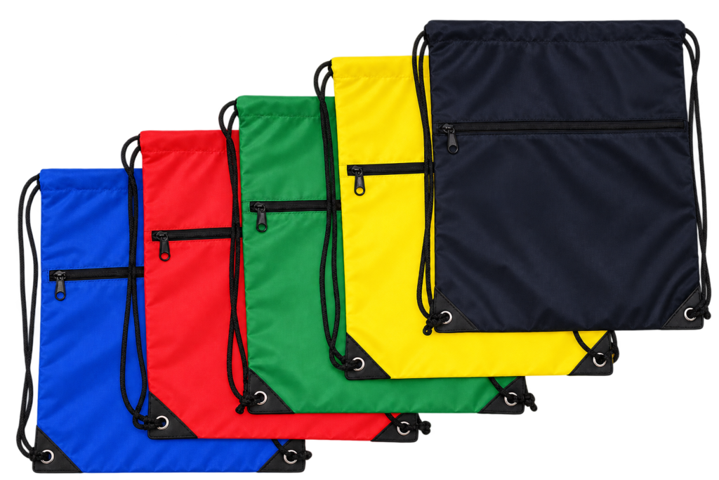 Zippered Drawstring Bag