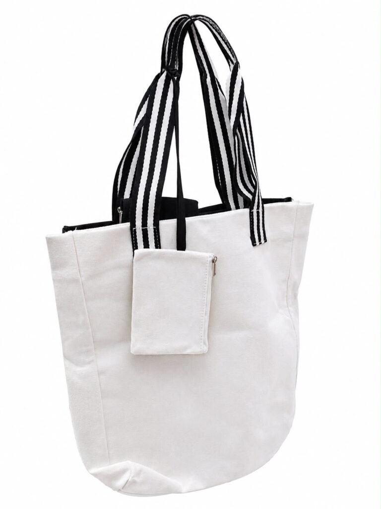 Striped Handle Tote Bag